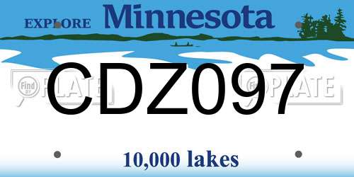 CDZ097 Minnesota License Plate
