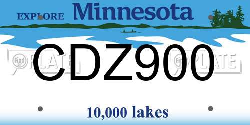 CDZ900 Minnesota License Plate