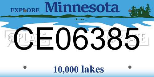 CE06385 Minnesota License Plate