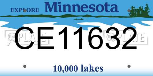 CE11632 Minnesota License Plate