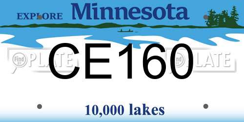 CE160 Minnesota License Plate