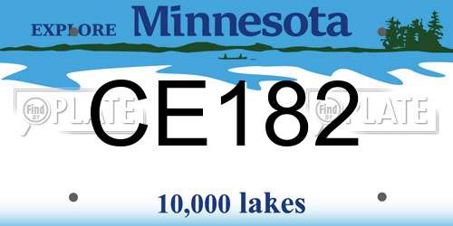 CE182 Minnesota License Plate