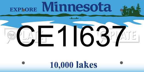CE1I637 Minnesota License Plate