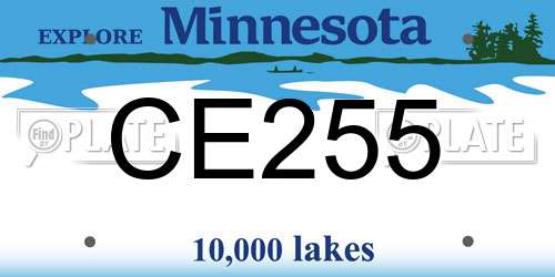 CE255 Minnesota License Plate