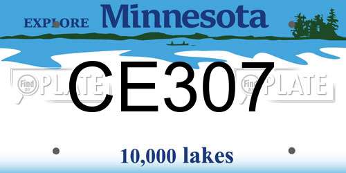 CE307 Minnesota License Plate
