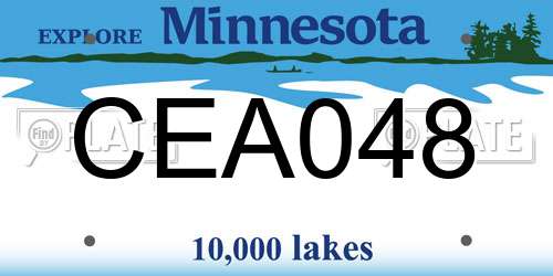 CEA048 Minnesota License Plate