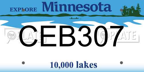 CEB307 Minnesota License Plate