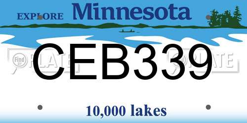 CEB339 Minnesota License Plate