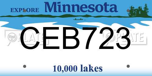 CEB723 Minnesota License Plate