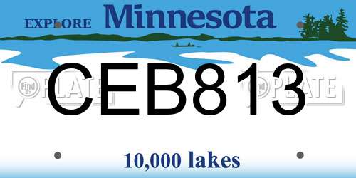 CEB813 Minnesota License Plate