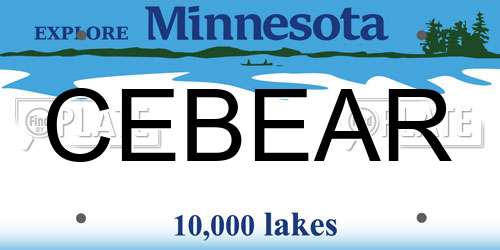CEBEAR Minnesota License Plate