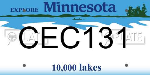 CEC131 Minnesota License Plate