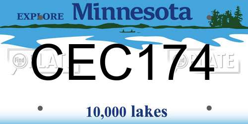 CEC174 Minnesota License Plate