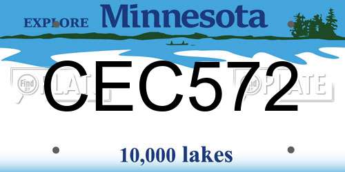 CEC572 Minnesota License Plate