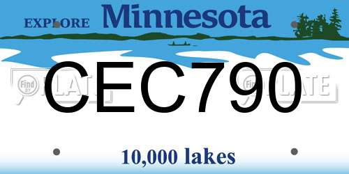 CEC790 Minnesota License Plate