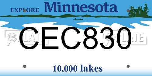 CEC830 Minnesota License Plate