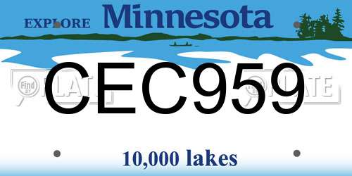CEC959 Minnesota License Plate