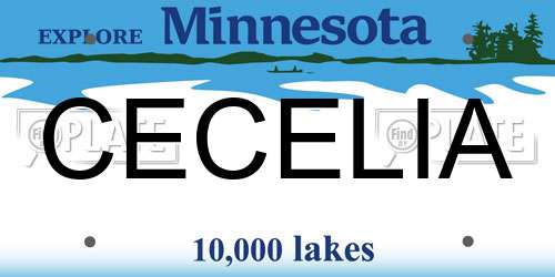 CECELIA Minnesota License Plate