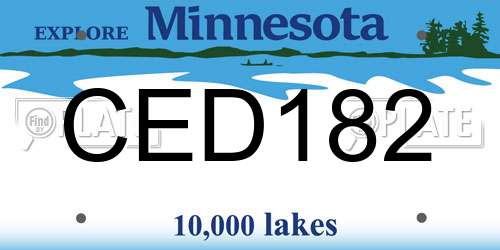CED182 Minnesota License Plate