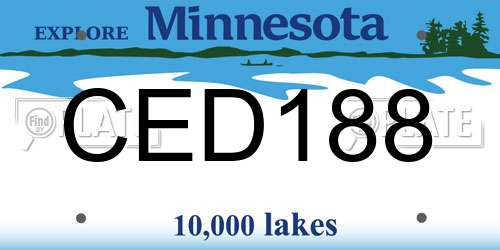 CED188 Minnesota License Plate