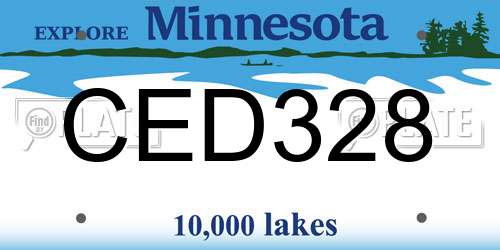 CED328 Minnesota License Plate