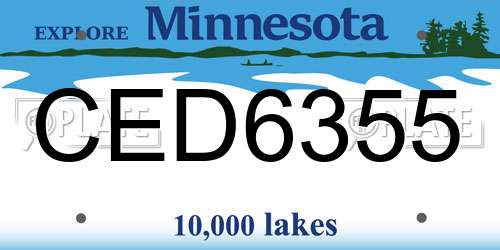 CED6355 Minnesota License Plate