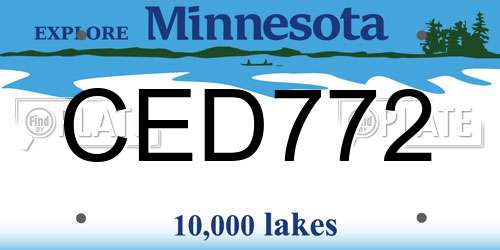 CED772 Minnesota License Plate