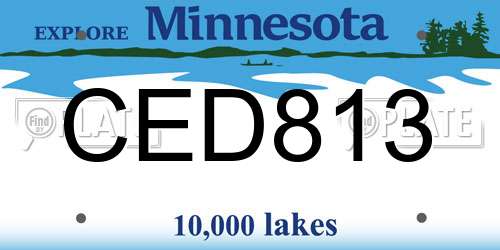 CED813 Minnesota License Plate