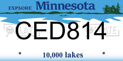 CED814 Minnesota License Plate