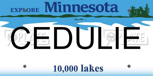 CEDULIE Minnesota License Plate