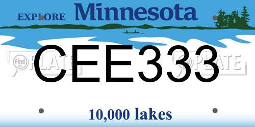 CEE333 Minnesota License Plate