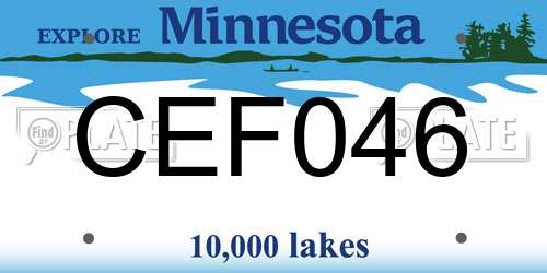 CEF046 Minnesota License Plate