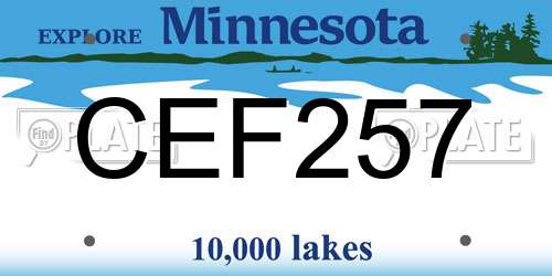 CEF257 Minnesota License Plate
