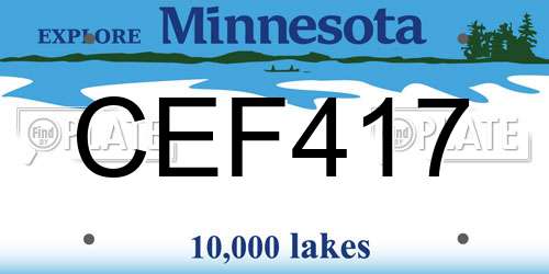 CEF417 Minnesota License Plate