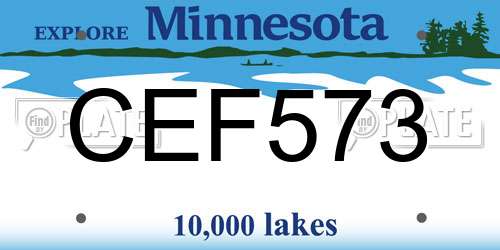 CEF573 Minnesota License Plate