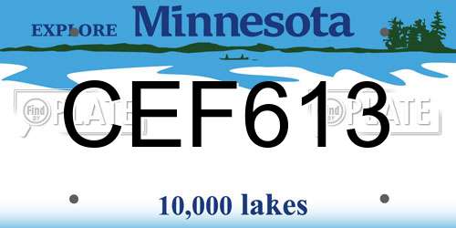 CEF613 Minnesota License Plate