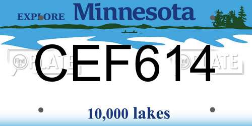CEF614 Minnesota License Plate
