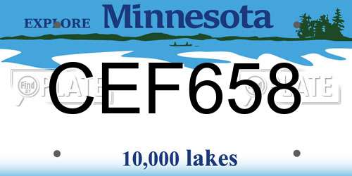 CEF658 Minnesota License Plate