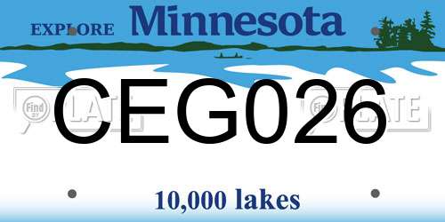 CEG026 Minnesota License Plate