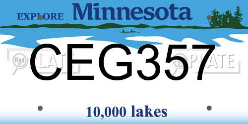 CEG357 Minnesota License Plate