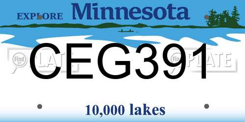 CEG391 Minnesota License Plate