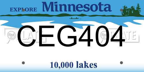 CEG404 Minnesota License Plate
