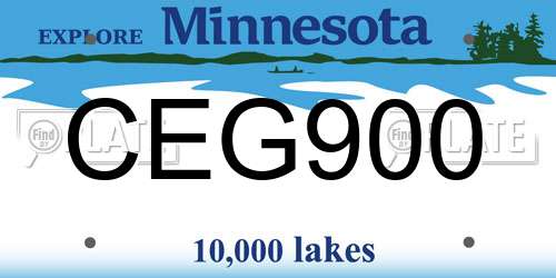 CEG900 Minnesota License Plate