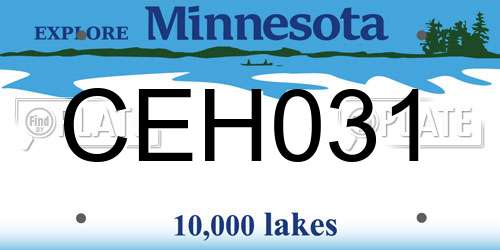CEH031 Minnesota License Plate