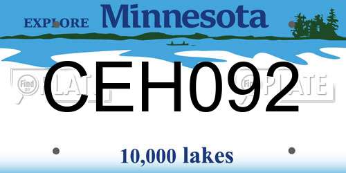 CEH092 Minnesota License Plate