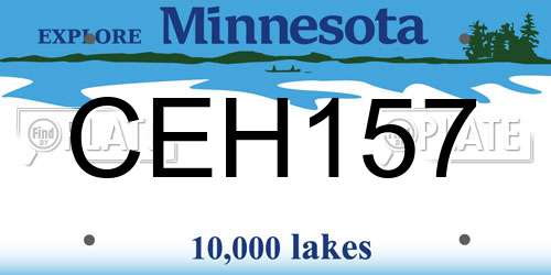 CEH157 Minnesota License Plate