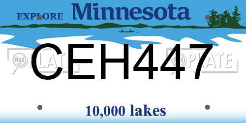 CEH447 Minnesota License Plate