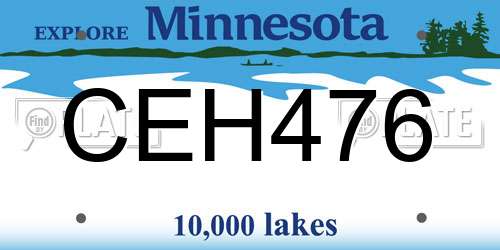 CEH476 Minnesota License Plate