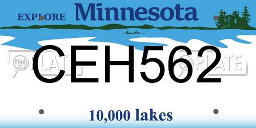 CEH562 Minnesota License Plate