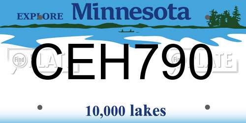 CEH790 Minnesota License Plate